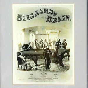 1869 Billiards On The Brain Kunkle Brothers, A.P. Studley Lithograph Framed RARE